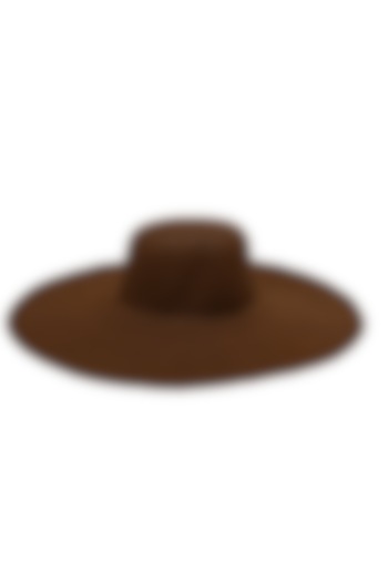 Brown Natural Paper Straw Floppy Hat by Myaraa by Namrata Lodha at Pernia's Pop Up Shop