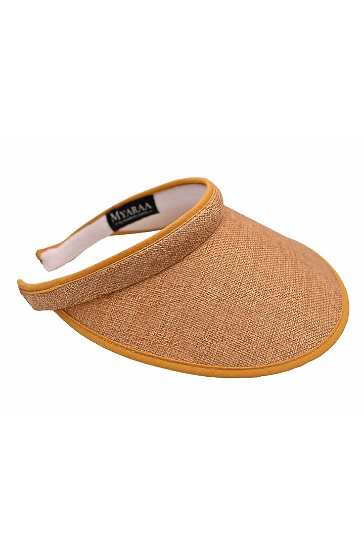 Caramel Recycled Plastic Visor Hat by Myaraa by Namrata Lodha at Pernia's Pop Up Shop