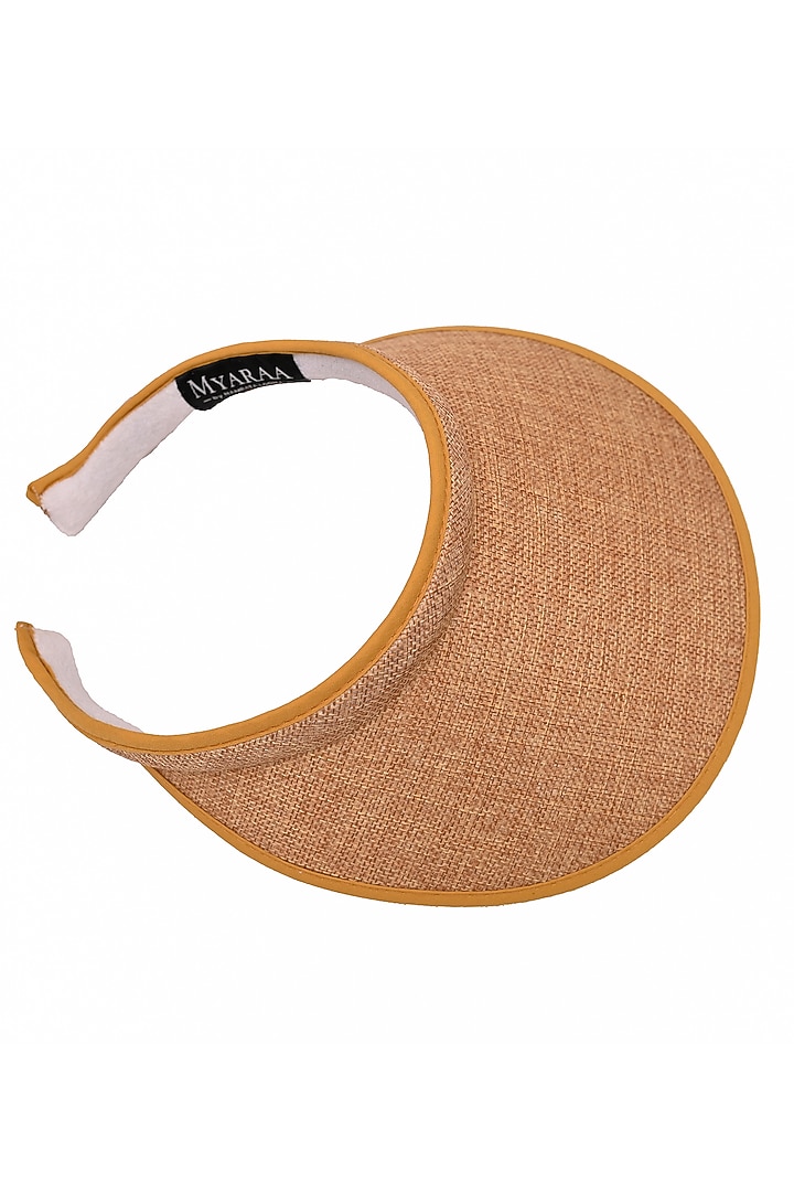 Caramel Recycled Plastic Visor Hat by Myaraa by Namrata Lodha at Pernia's Pop Up Shop