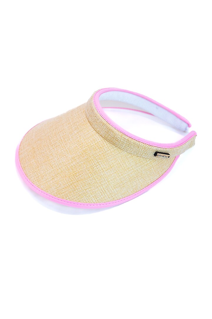 Pastel Yellow Recycled Plastic Visor Hat by Myaraa by Namrata Lodha at Pernia's Pop Up Shop