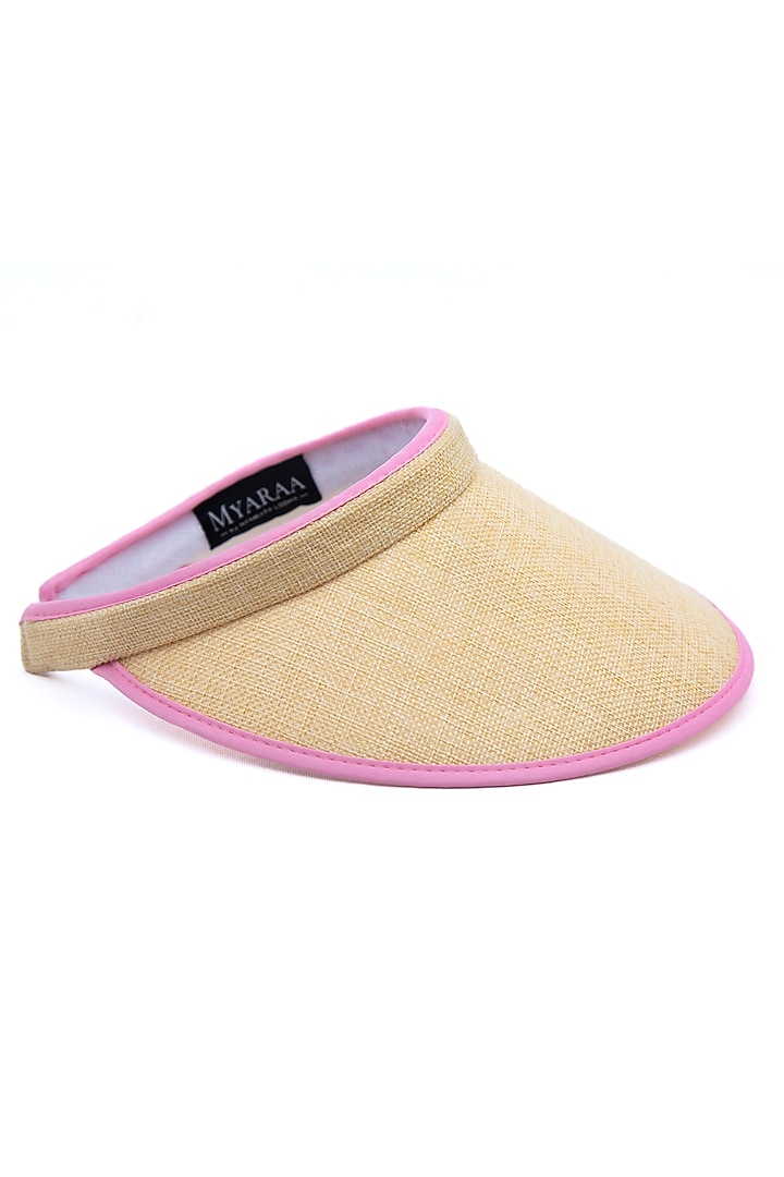 Pastel Yellow Recycled Plastic Visor Hat by Myaraa by Namrata Lodha at Pernia's Pop Up Shop