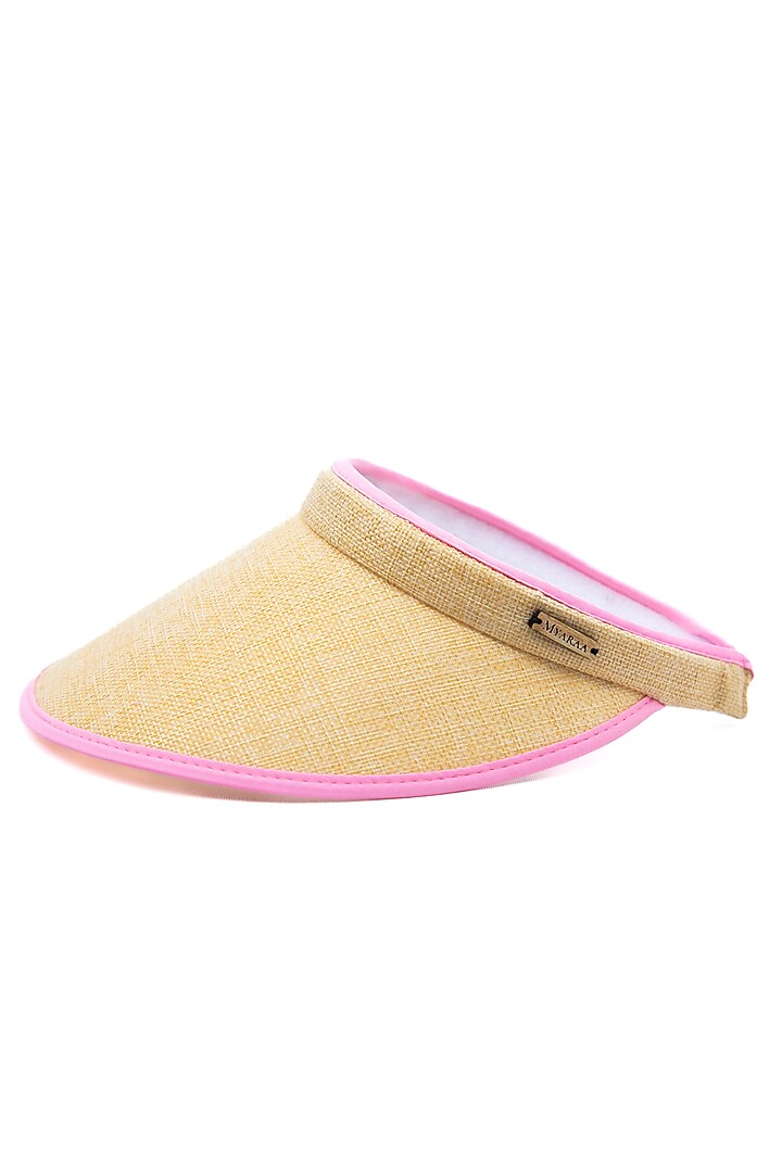 Pastel Yellow Recycled Plastic Visor Hat by Myaraa by Namrata Lodha at Pernia's Pop Up Shop