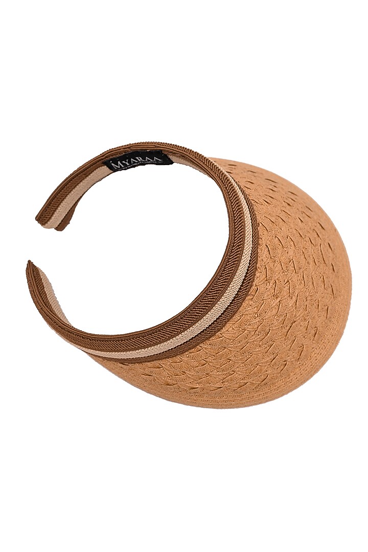 Caramel Natural Paper Straw Cable Visor Hat by Myaraa by Namrata Lodha at Pernia's Pop Up Shop