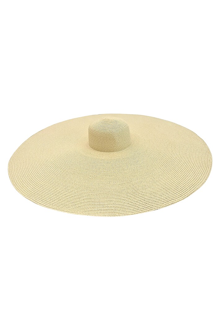 Beige Natural Paper Straw Oversized Floppy Hat by Myaraa by Namrata Lodha