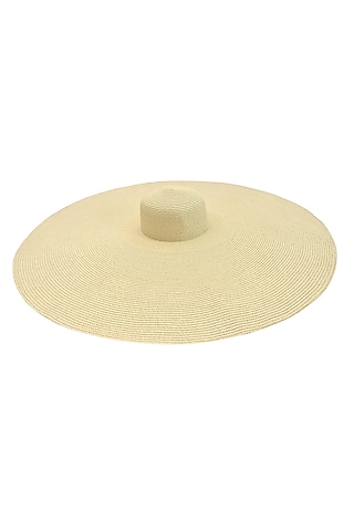 Beige Natural Paper Straw Oversized Floppy Hat by Myaraa by Namrata Lodha
