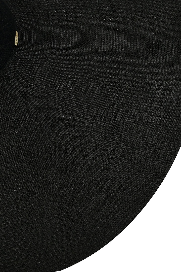 Black Natural Paper Straw Oversized Floppy Hat by Myaraa by Namrata Lodha at Pernia's Pop Up Shop