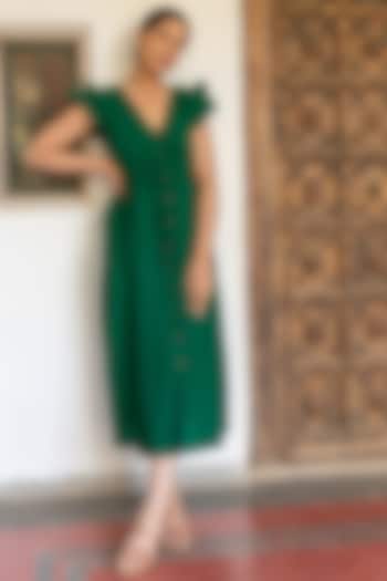 Green Cotton Dress by MoonTara