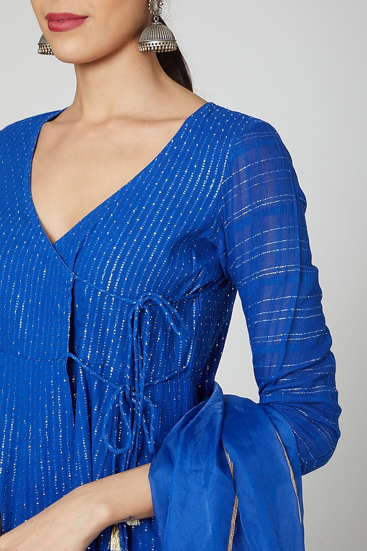 Deep Blue Angrakha Set by Myaara at Pernia's Pop Up Shop