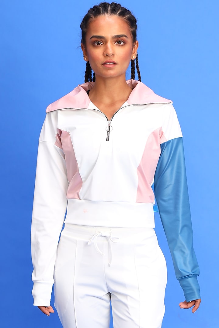 White Buckle Up Jacket by Myriad at Pernia's Pop Up Shop