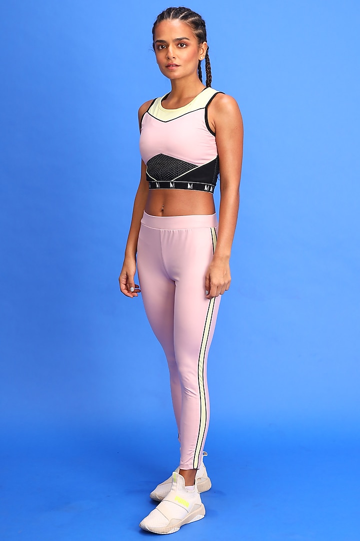 Pink & Black Sports Crop by Myriad at Pernia's Pop Up Shop