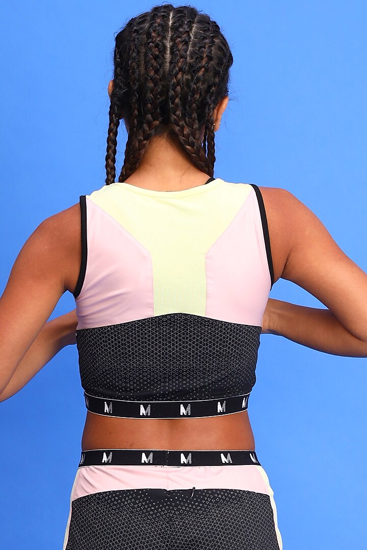 Pink & Black Sports Crop by Myriad at Pernia's Pop Up Shop