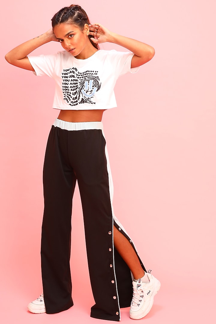 White & Black Printed Tee by Myriad at Pernia's Pop Up Shop