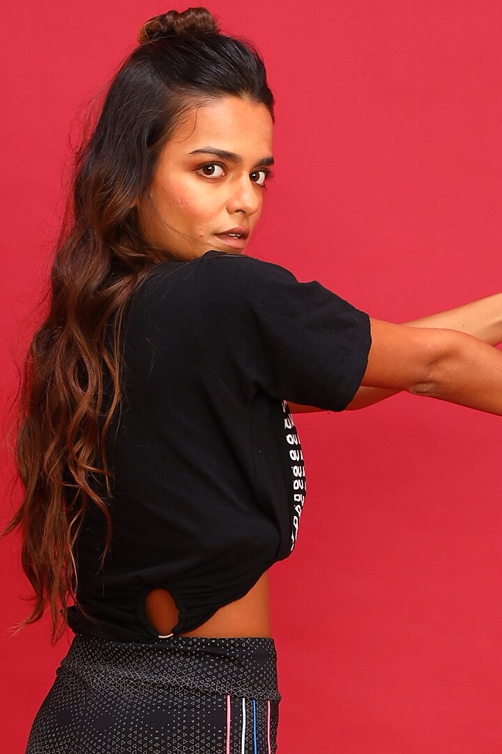 Black Printed Tee by Myriad at Pernia's Pop Up Shop