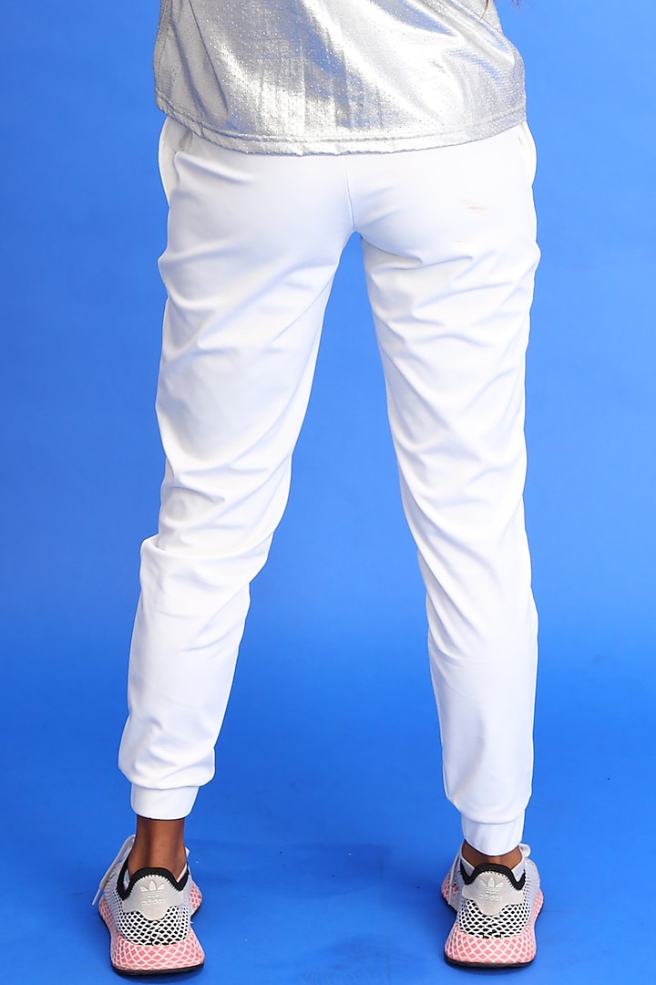 White Buckle Up Joggers by Myriad at Pernia's Pop Up Shop