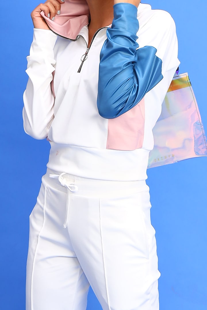 White Buckle Up Joggers by Myriad at Pernia's Pop Up Shop