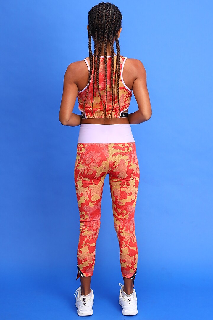 Yellow & Coral Sports Bra by Myriad at Pernia's Pop Up Shop