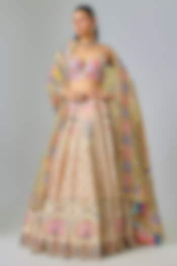 Ivory Silk Resham Embroidered Bridal Lehenga Set by Mayyur girotra at Pernia's Pop Up Shop
