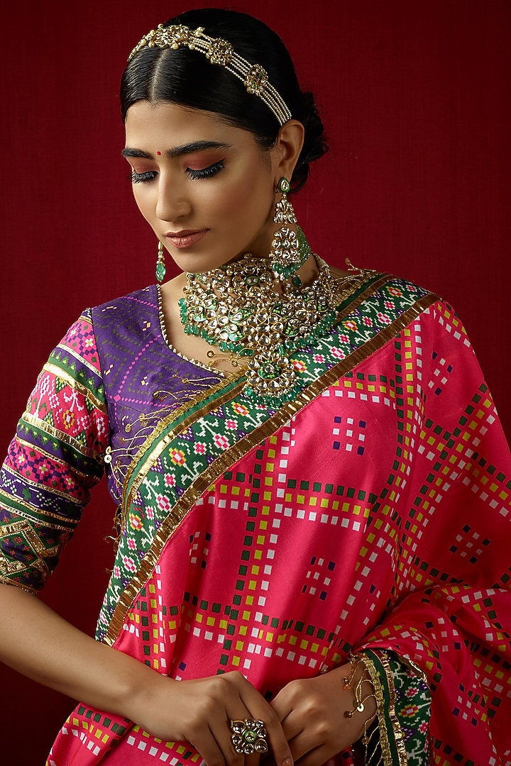 Green Mysore Silk Printed & Embroidered Bridal Lehenga Set by Mayyur girotra at Pernia's Pop Up Shop