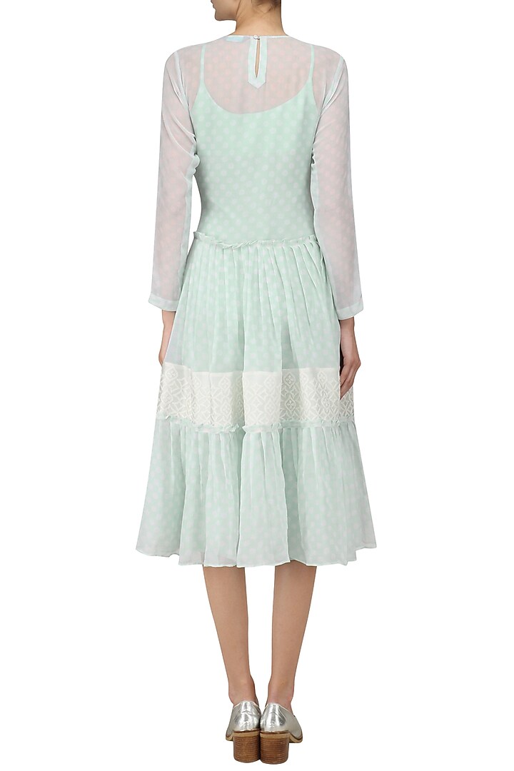 Powder blue polka dot dress with inner available only at Pernia's Pop Up Shop.