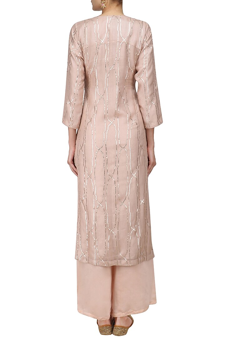 Pink shama design kurta and palazzo pants set available only at Pernia's Pop Up Shop.
