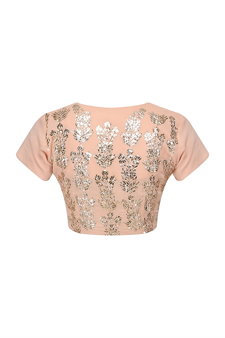 Peach shaded saree and blouse set available only at Pernia's Pop Up Shop.