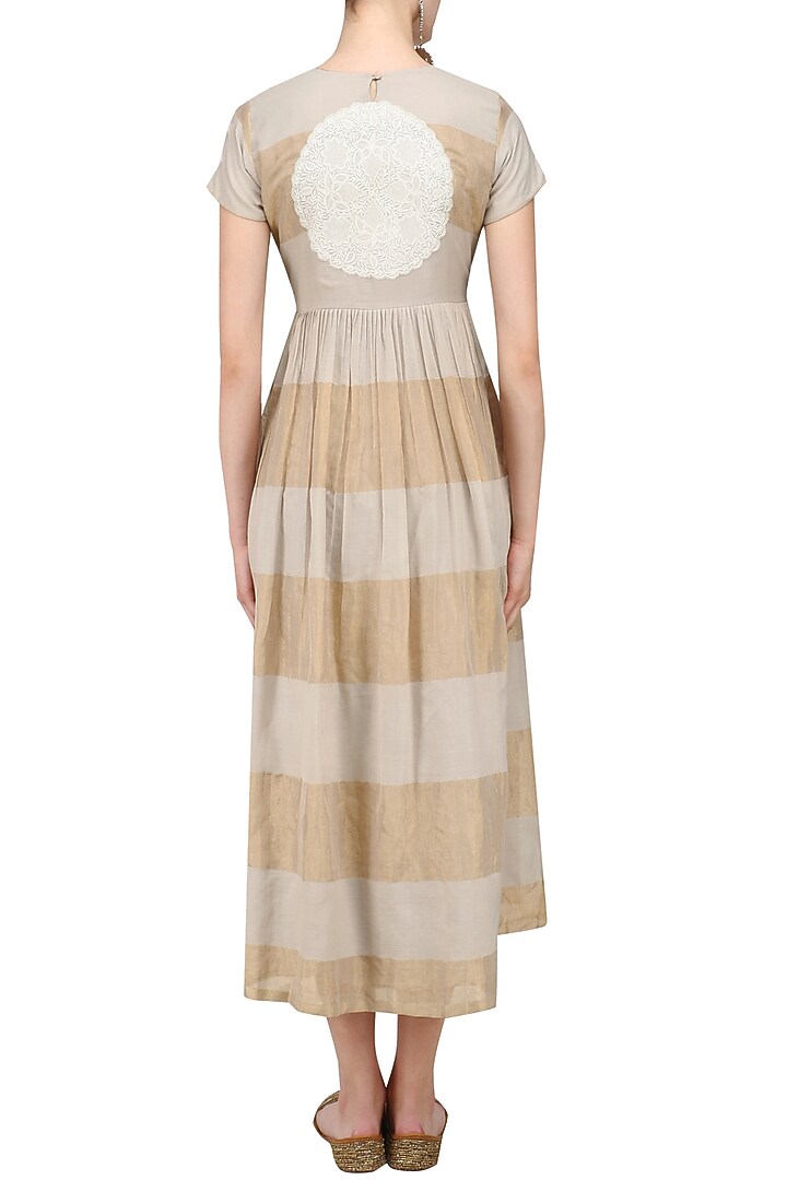 Grey and beige striped dress available only at Pernia's Pop Up Shop.