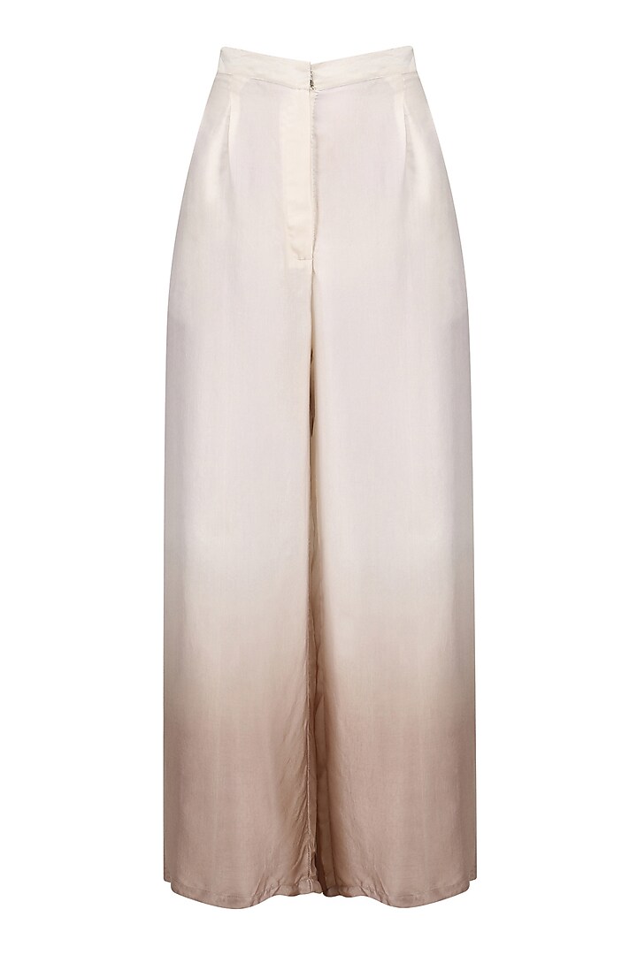 White and peach shaded kurta and palazzo pants set available only at Pernia's Pop Up Shop.