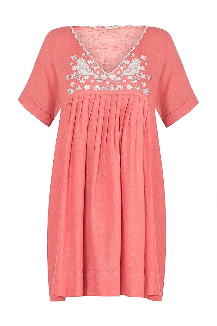 Carrot embroidered pleated tunic by Myoho at Pernia's Pop Up Shop