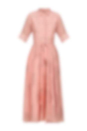 Baby pink mughal print mughal midi dress available only at Pernia's Pop Up Shop.