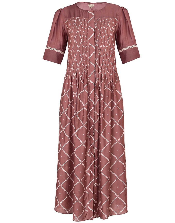 Dusty Pink Block Printed and Embroidered Tunic by Myoho
