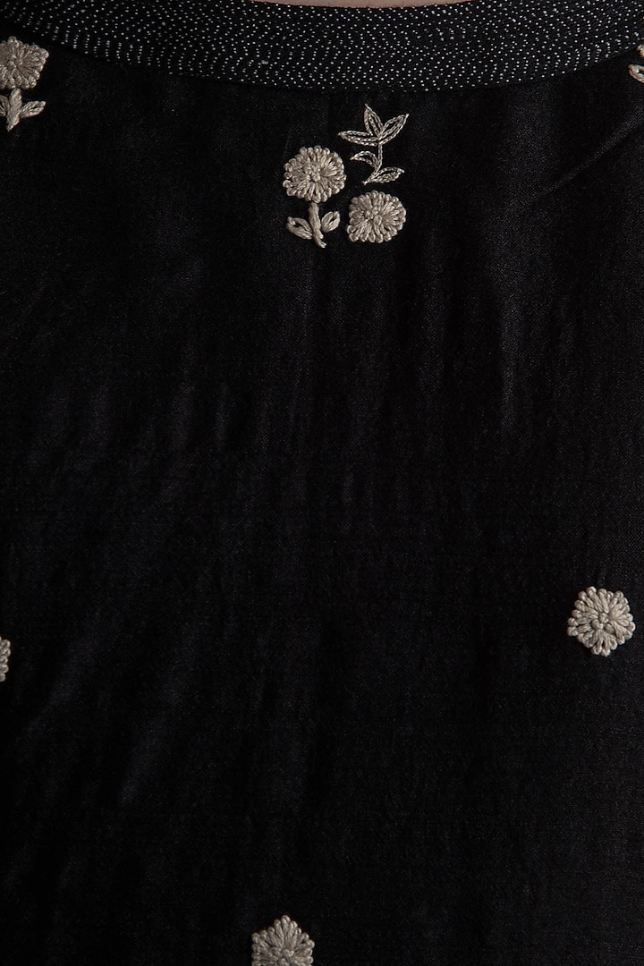 Black asymmetrical embroidered tunic available only at Pernia's Pop Up Shop.