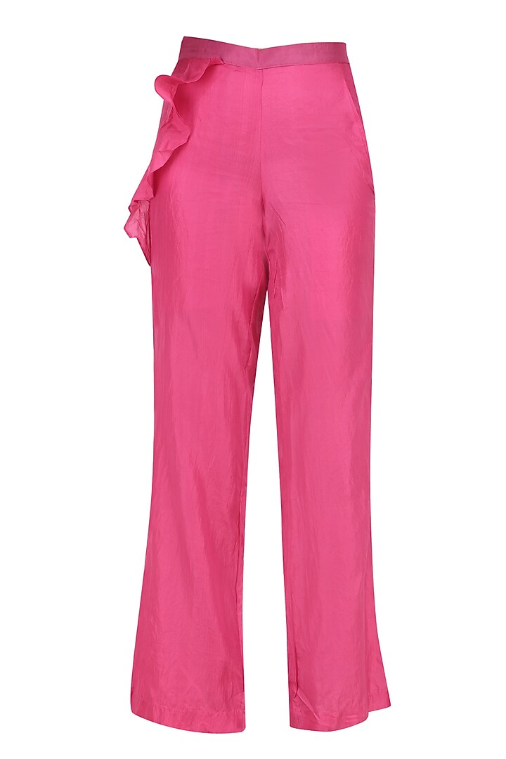 Pink floral embroidered three tiered dress with pants available only at Pernia's Pop Up Shop.