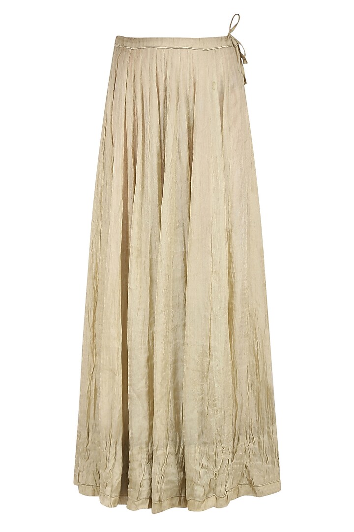 Off white printed double layer printed kurta with crinkled underlayer available only at Pernia's Pop Up Shop.