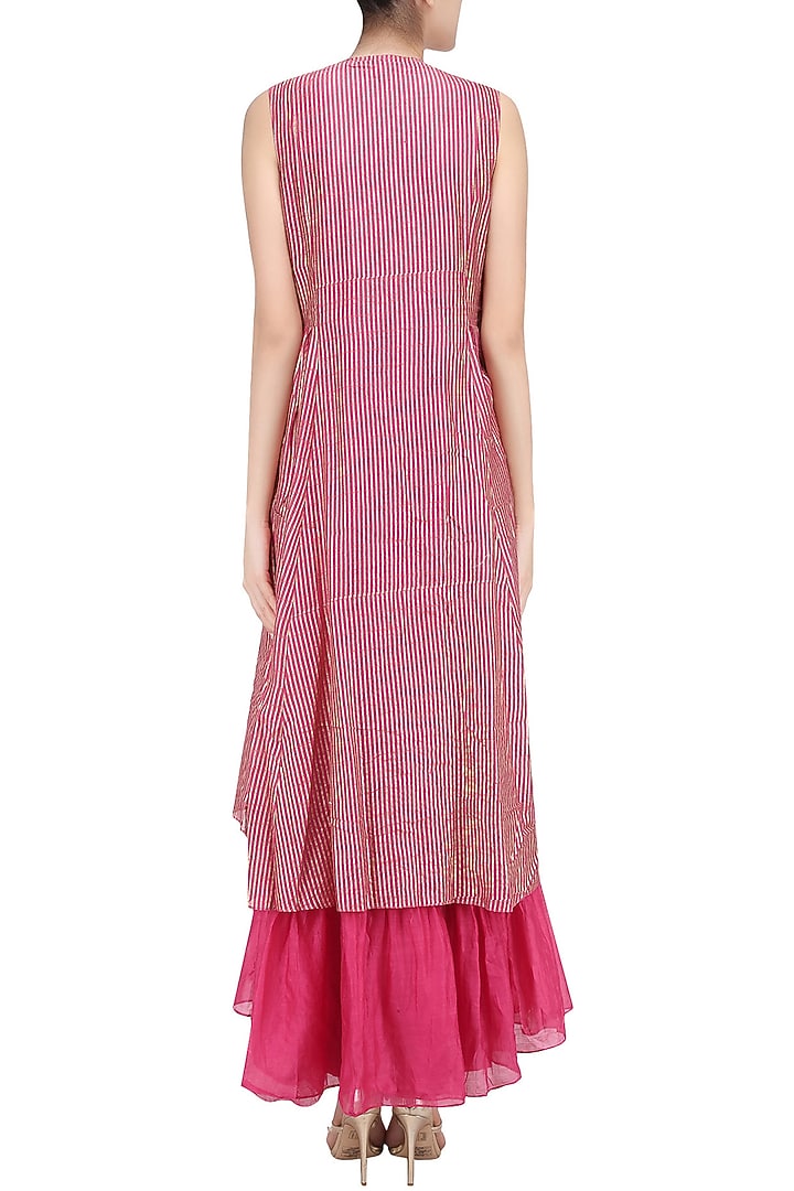 Pink double layer three panelled dress with pants available only at Pernia's Pop Up Shop.
