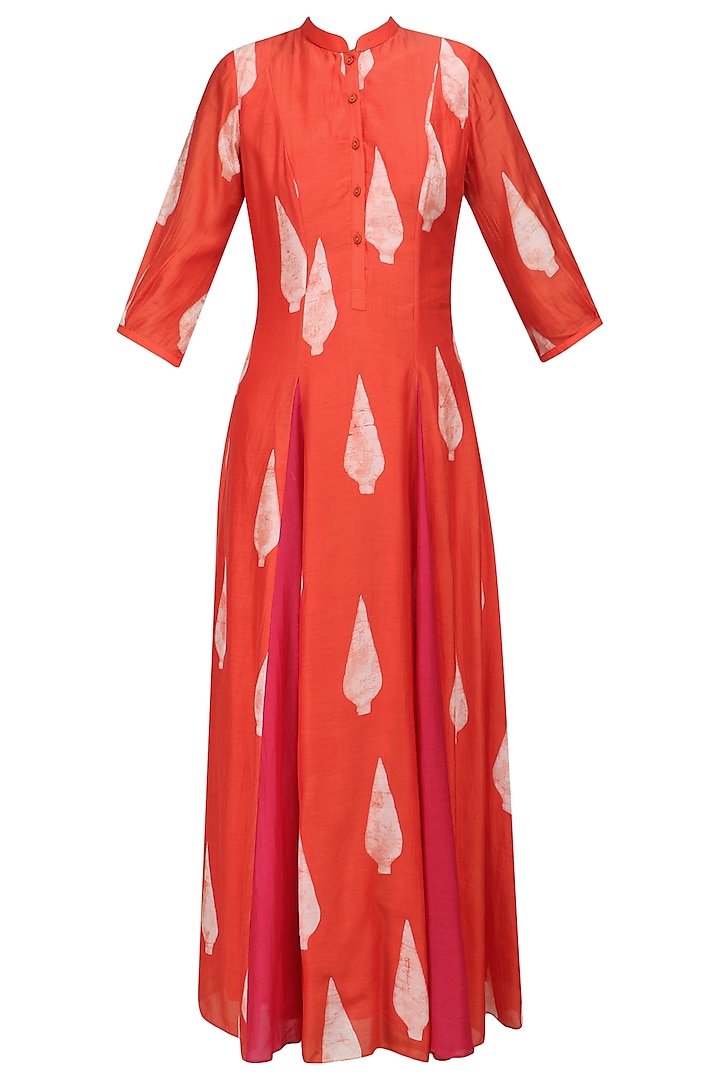 Citrus Printed Godet Dress by Myoho