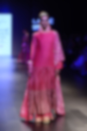 Pink Khadi Pint Two Tiered Dress by Myoho