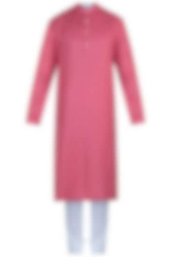 Pink printed kurta with pants by Mayank Modi at Pernia's Pop Up Shop