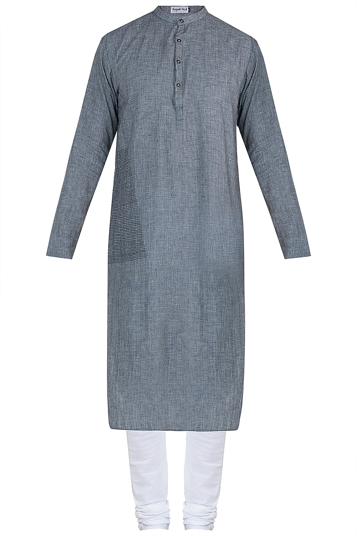 Grey kurta with pyjama pants by Mayank Modi