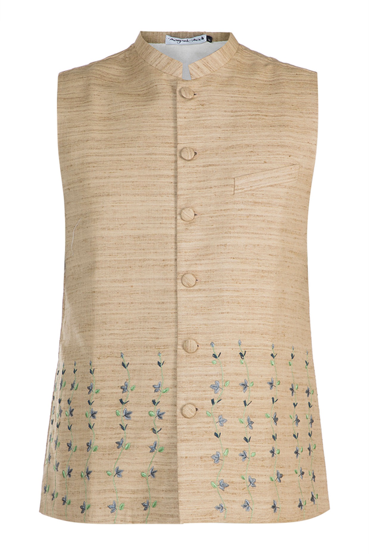 Buy Deyann Brown Mandarin Collar Sleeveless Nehru Jacket for Men Online @  Tata CLiQ