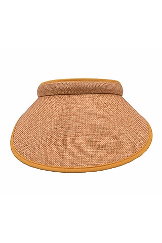 Caramel Recycled Plastic Visor Hat by Myaraa by Namrata Lodha