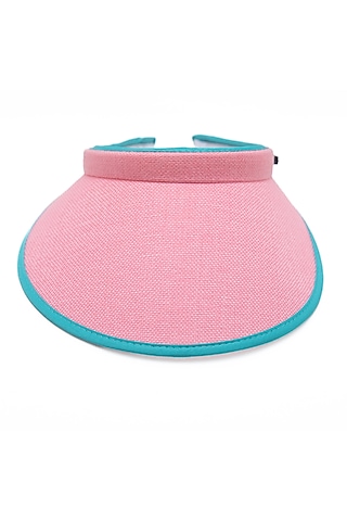 Pastel Pink Recycled Plastic Visor Hat by Myaraa by Namrata Lodha
