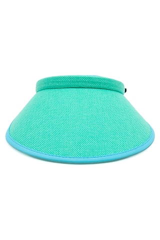 Pastel Green Recycled Plastic Visor Hat by Myaraa by Namrata Lodha
