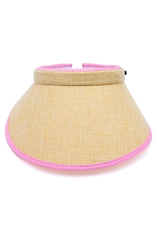 Pastel Yellow Recycled Plastic Visor Hat by Myaraa by Namrata Lodha