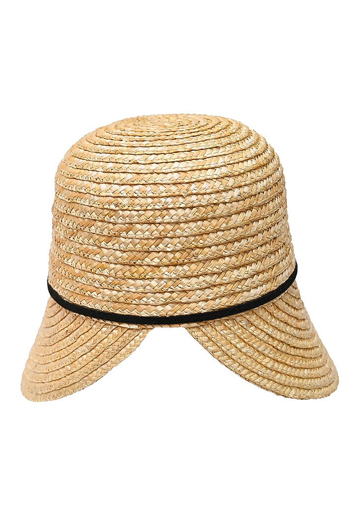 Beige Natural Paper Straw Mediterranean Hat by Myaraa by Namrata Lodha at Pernia's Pop Up Shop