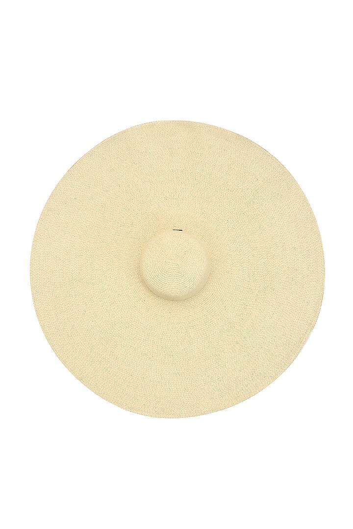 Beige Natural Paper Straw Oversized Floppy Hat by Myaraa by Namrata Lodha at Pernia's Pop Up Shop
