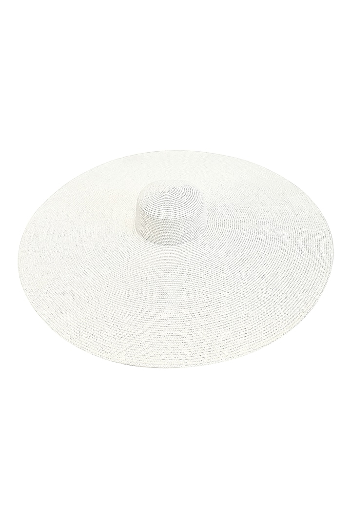 White Natural Paper Straw Oversized Floppy Hat. by Myaraa by Namrata Lodha at Pernia's Pop Up Shop