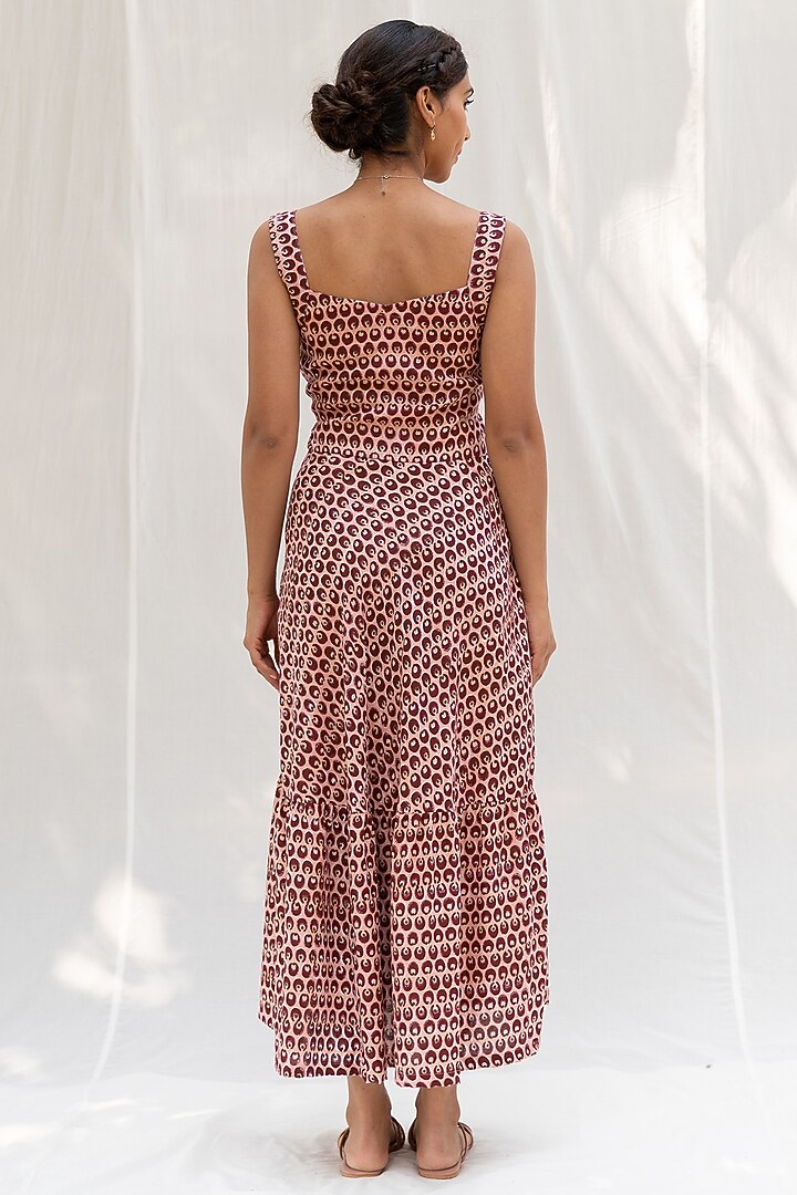 Dusty Pink Hand Block Printed Summer Dress by MoonTara at Pernia's Pop Up Shop