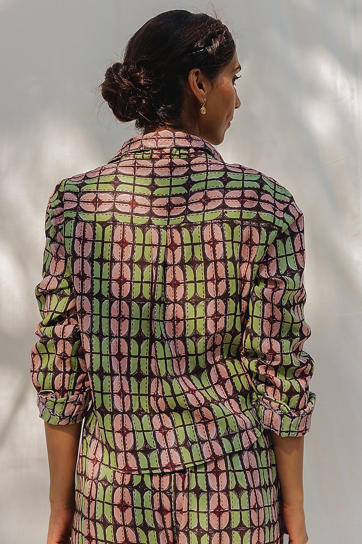 Chocolate Brown Printed Shirt by Myaara at Pernia's Pop Up Shop