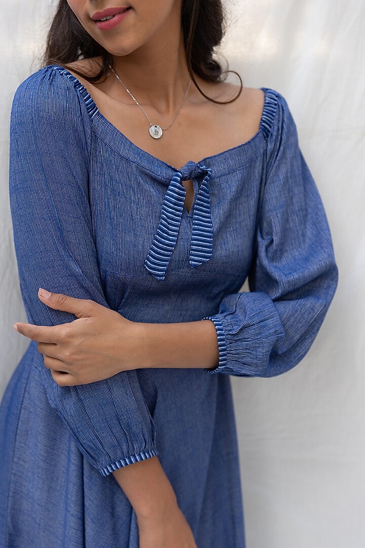 Blue Cotton Summer Dress by MoonTara at Pernia's Pop Up Shop