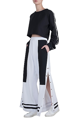 White leg cut statement pants by Myriad